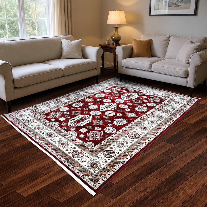 Deep Maroon Traditional Turkish Rug 7x10 FT