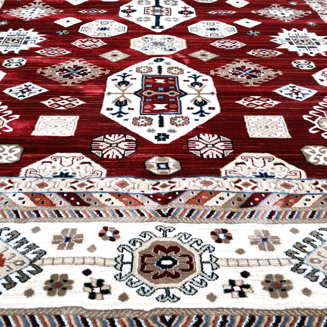 Deep Maroon Traditional Turkish Rug 7x10 FT