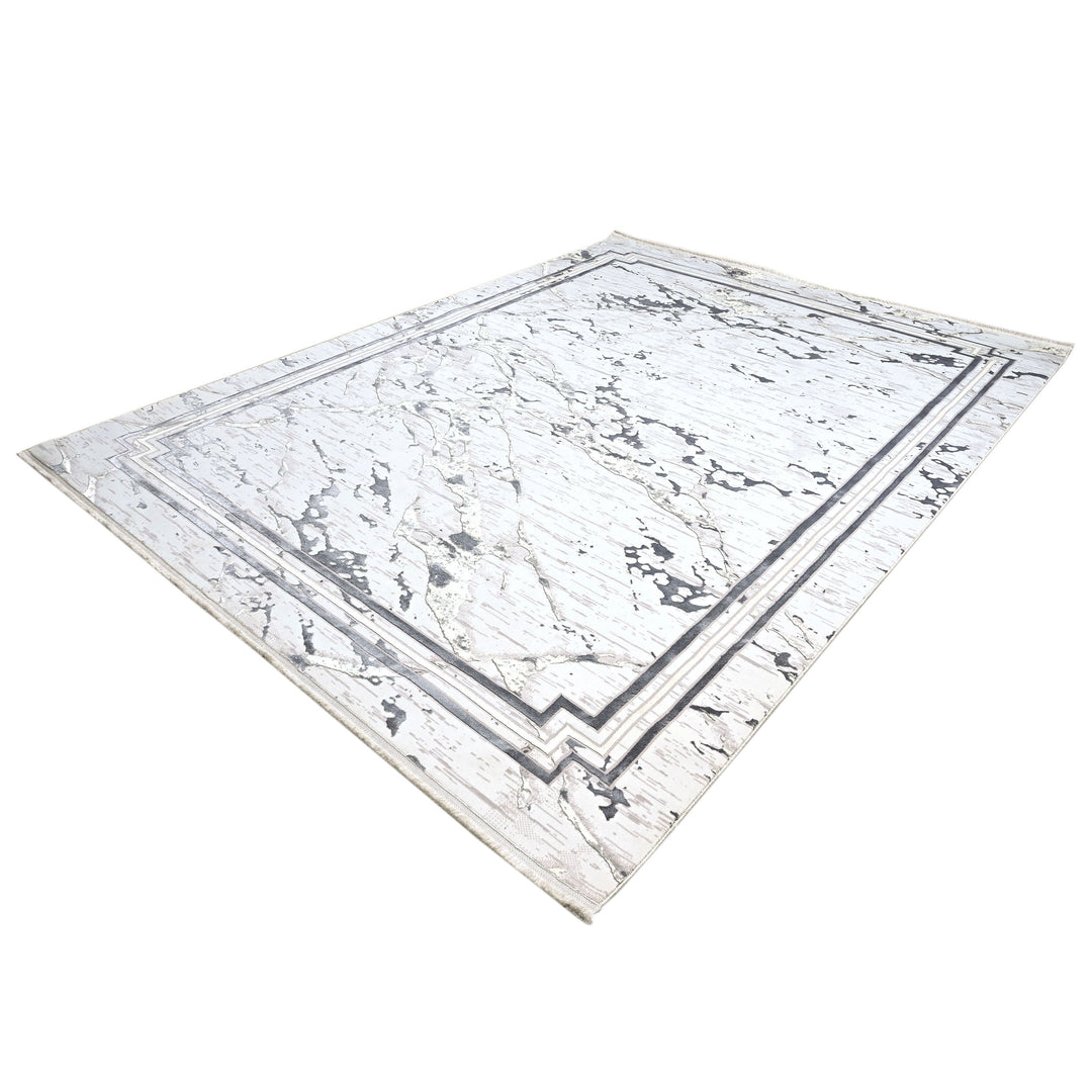 Off White Abstract Turkish Rug 8X11 FT
