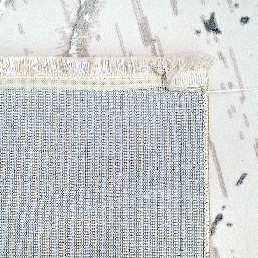 Off White Abstract Turkish Rug 8X11 FT