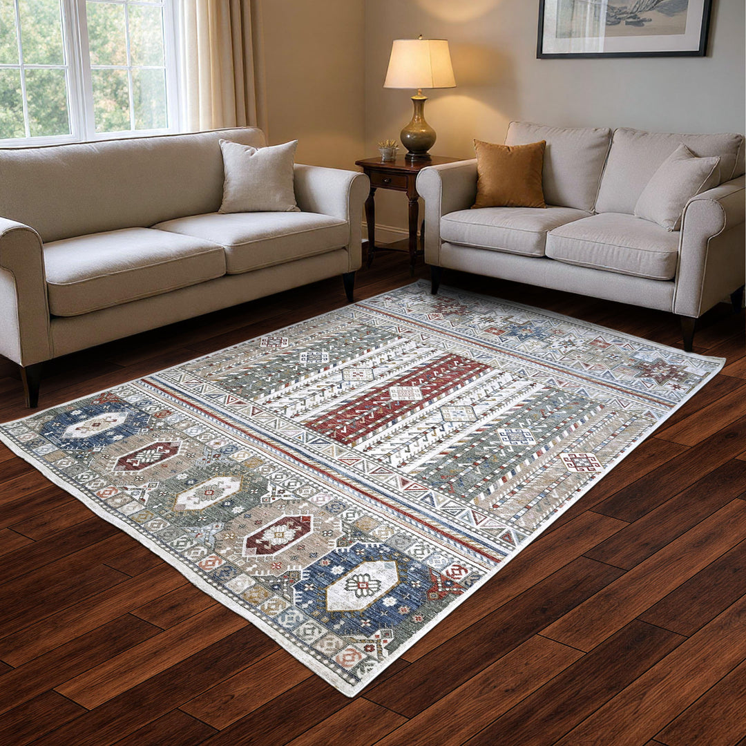 Multi Abstract Turkish Rug 7x10 FT