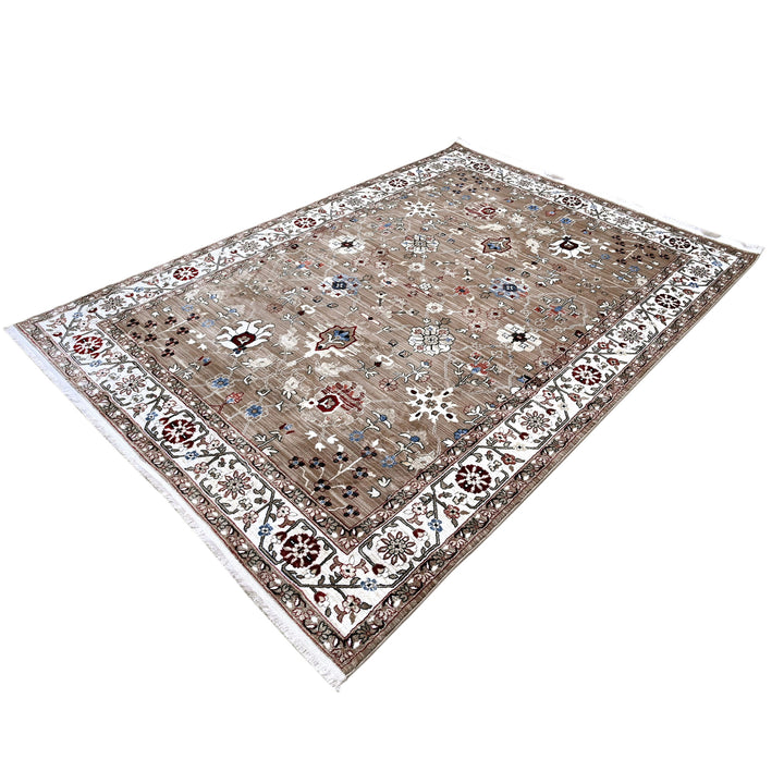 Beige Brown Turkish Rug 7x10 FT