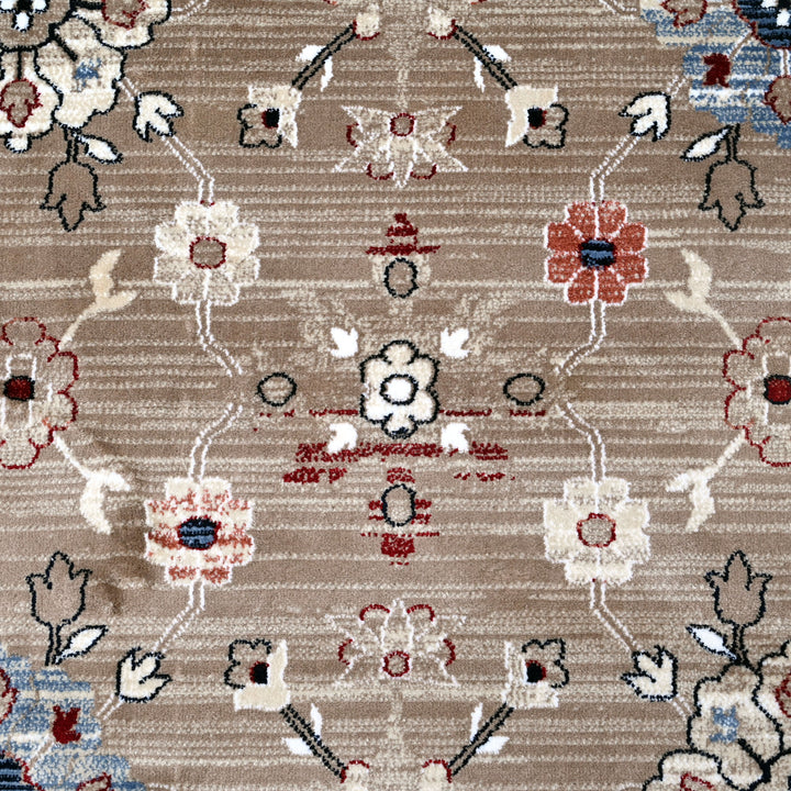 Beige Brown Turkish Rug 7x10 FT