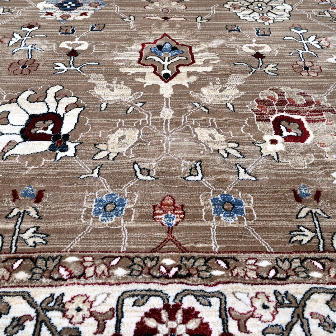Beige Brown Turkish Rug 7x10 FT
