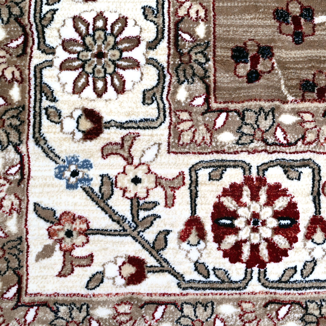 Beige Brown Turkish Rug 7x10 FT