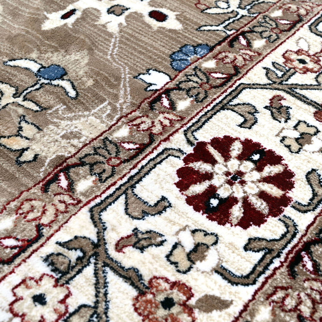 Beige Brown Turkish Rug 7x10 FT