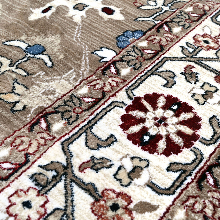Beige Brown Turkish Rug 7x10 FT