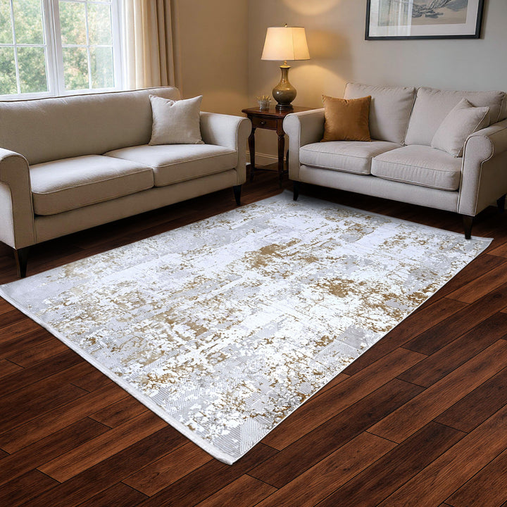 Off White Beige Turkish Rug 7x10 FT