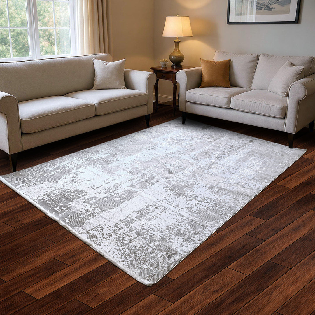 Silver Grey Turkish Rug 7x10 FT