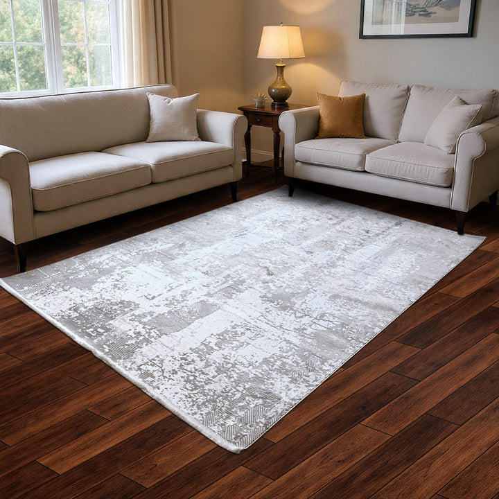 Silver Grey Turkish Rug 7x10 FT
