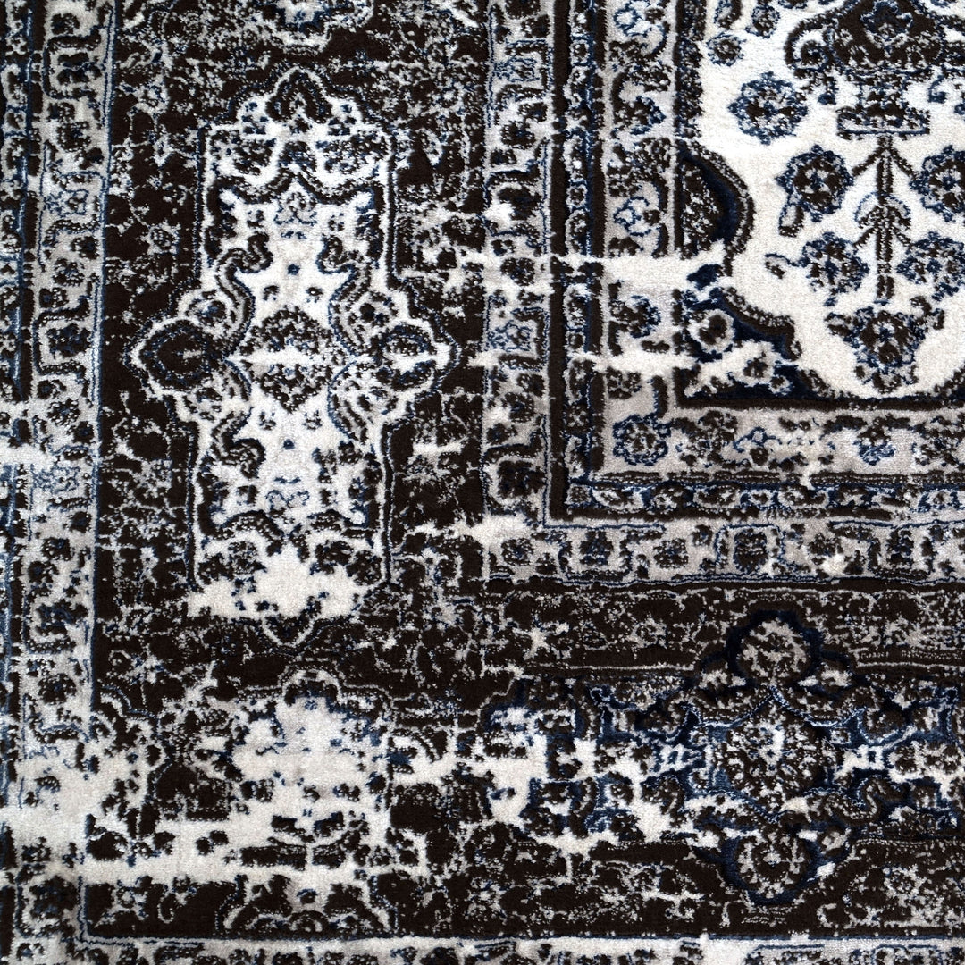 Grey & Blue Abstract Turkish Rug 7x10 FT