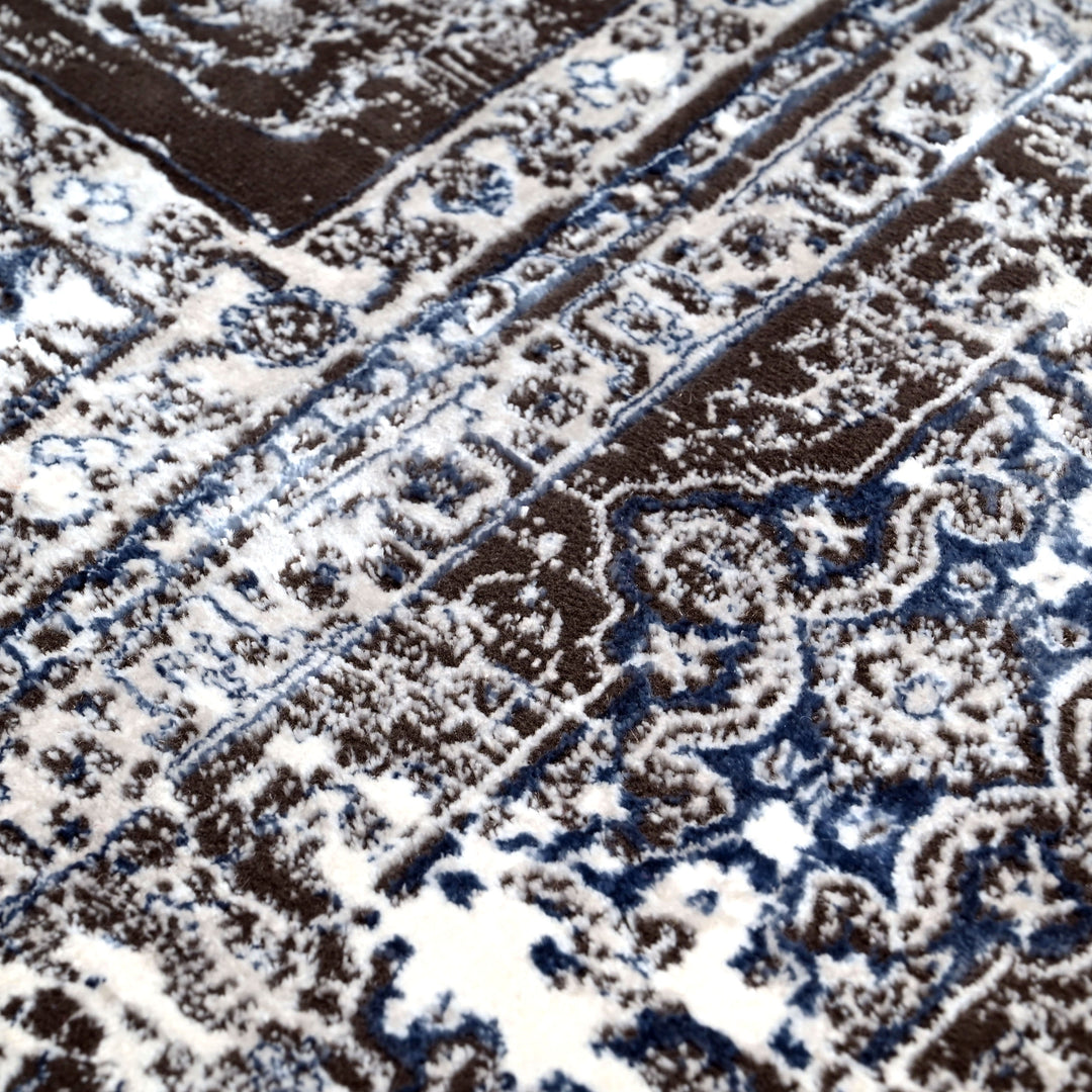 Grey & Blue Abstract Turkish Rug 7x10 FT