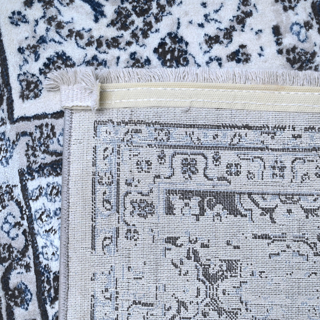 Grey & Blue Abstract Turkish Rug 7x10 FT