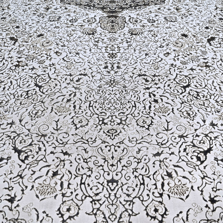 Silver Grey Floring Turkish Rug 7x10 FT