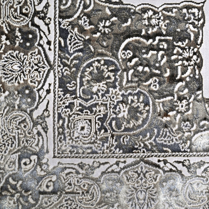 Silver Grey Floring Turkish Rug 7x10 FT