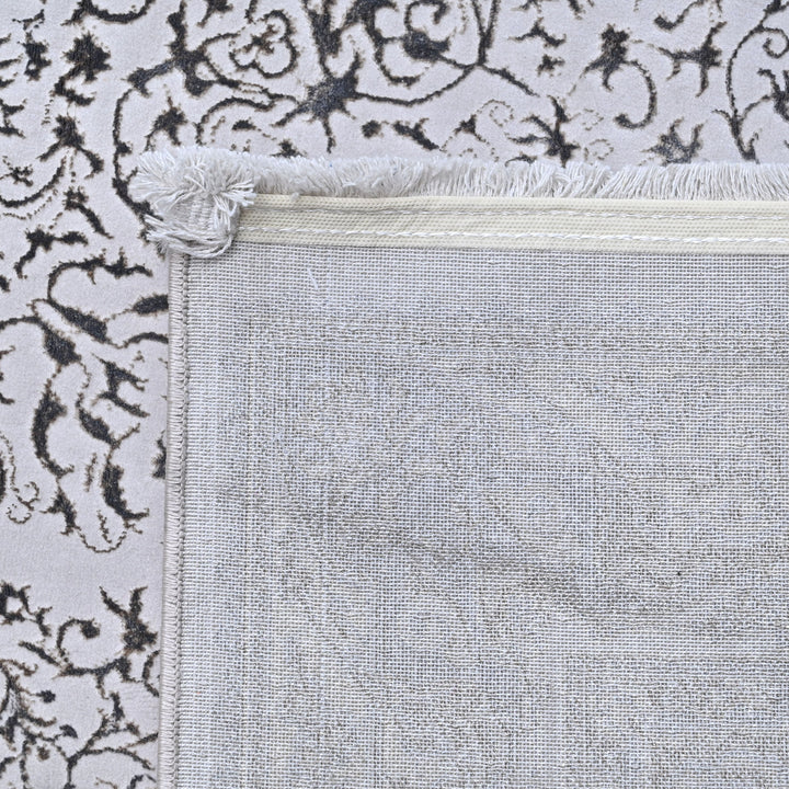 Silver Grey Floring Turkish Rug 7x10 FT