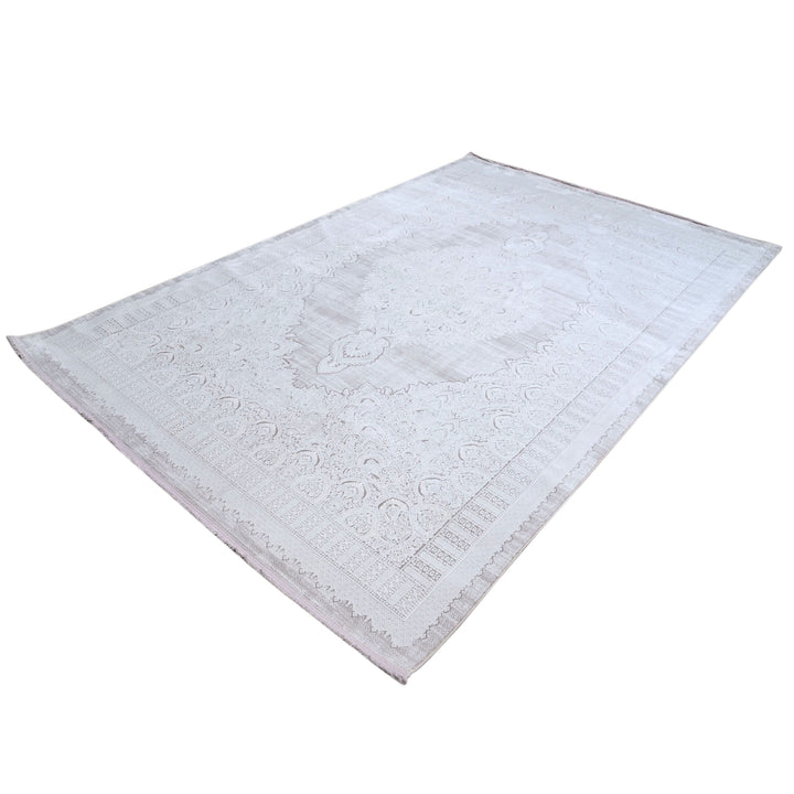 Silver Abstract Turkish Rug 7x10 FT