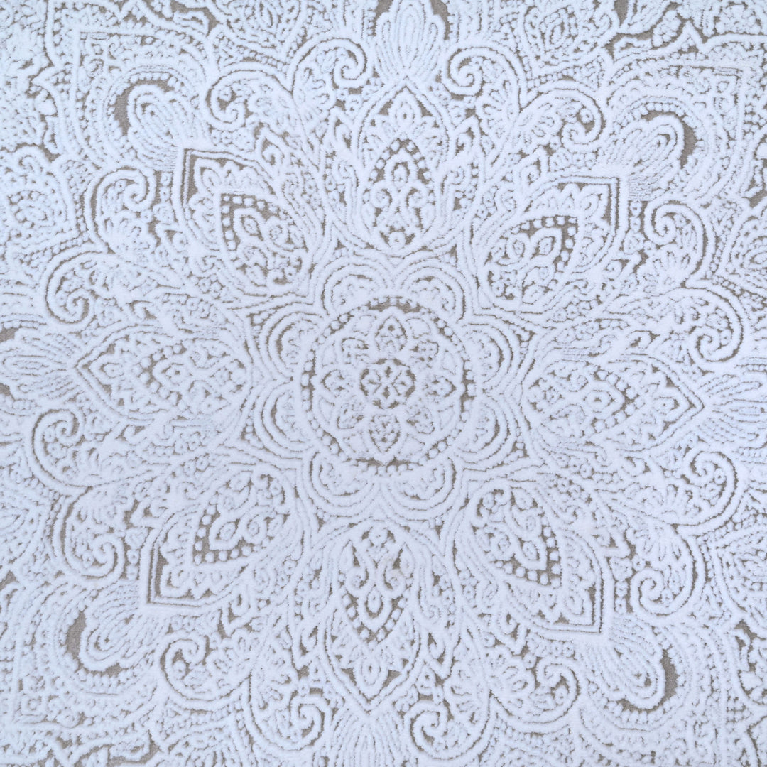 Silver Abstract Turkish Rug 7x10 FT