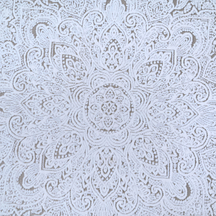 Silver Abstract Turkish Rug 7x10 FT