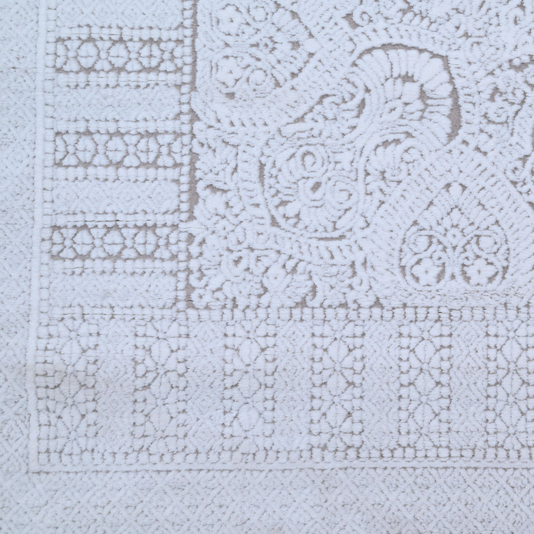 Silver Abstract Turkish Rug 7x10 FT