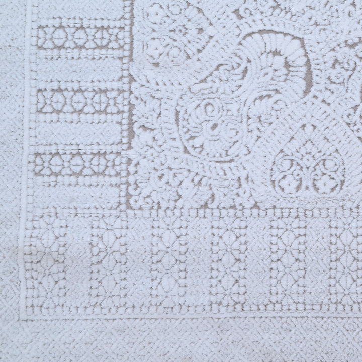 Silver Abstract Turkish Rug 7x10 FT