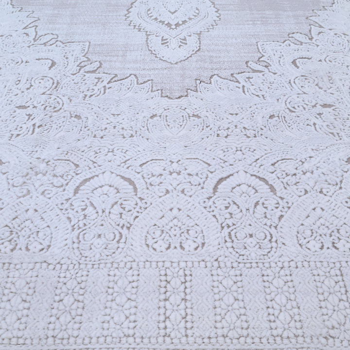 Silver Abstract Turkish Rug 7x10 FT