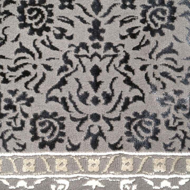 Silver & Grey Abstract Turkish Rug 7x10 FT