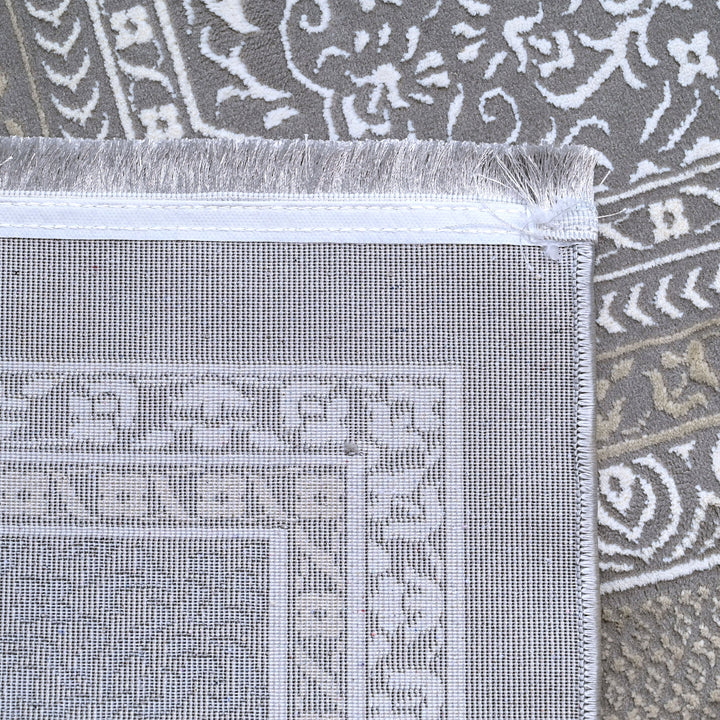 Silver & Grey Abstract Turkish Rug 7x10 FT