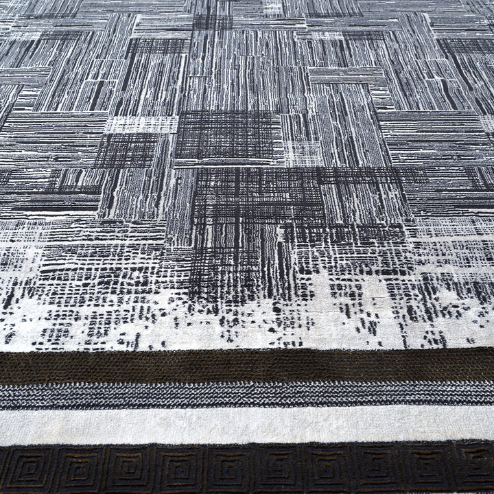Grey Geometric Turkish Rug 7x10 FT