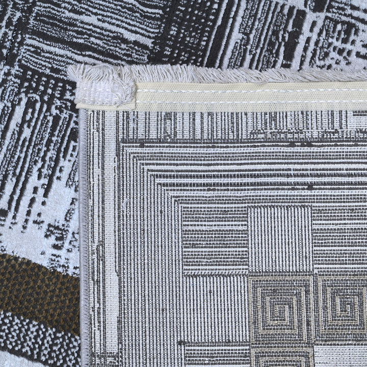 Grey Geometric Turkish Rug 7x10 FT
