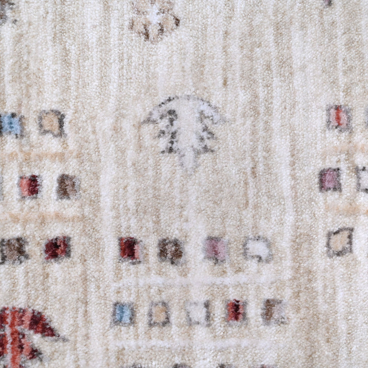Beige Check Turkish Rug 5x8 FT