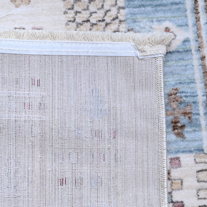 Beige Check Turkish Rug 5x8 FT