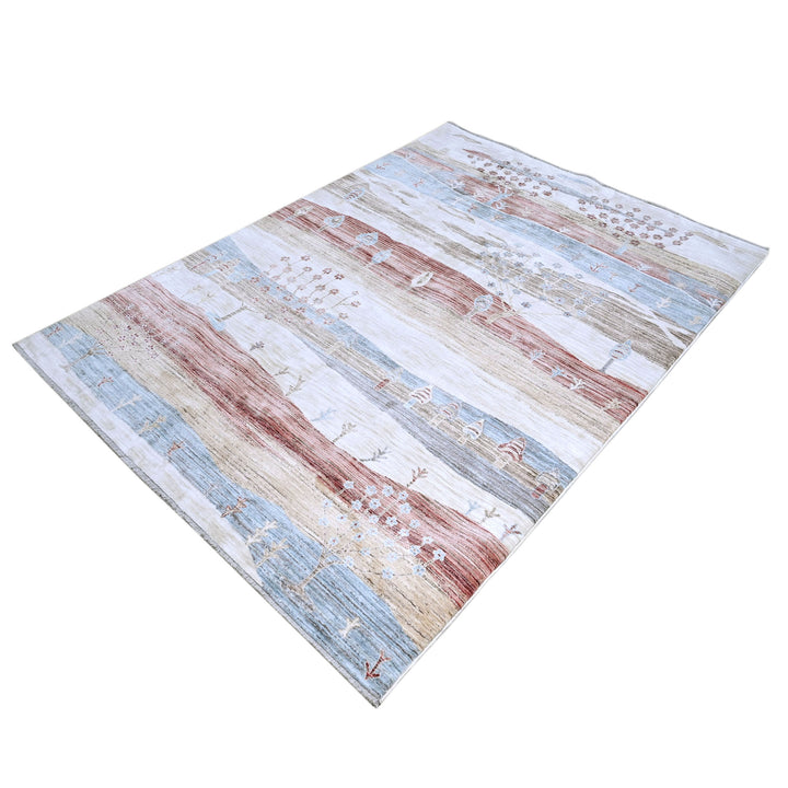 Multi Stripe Turkish Rug 5x8 FT