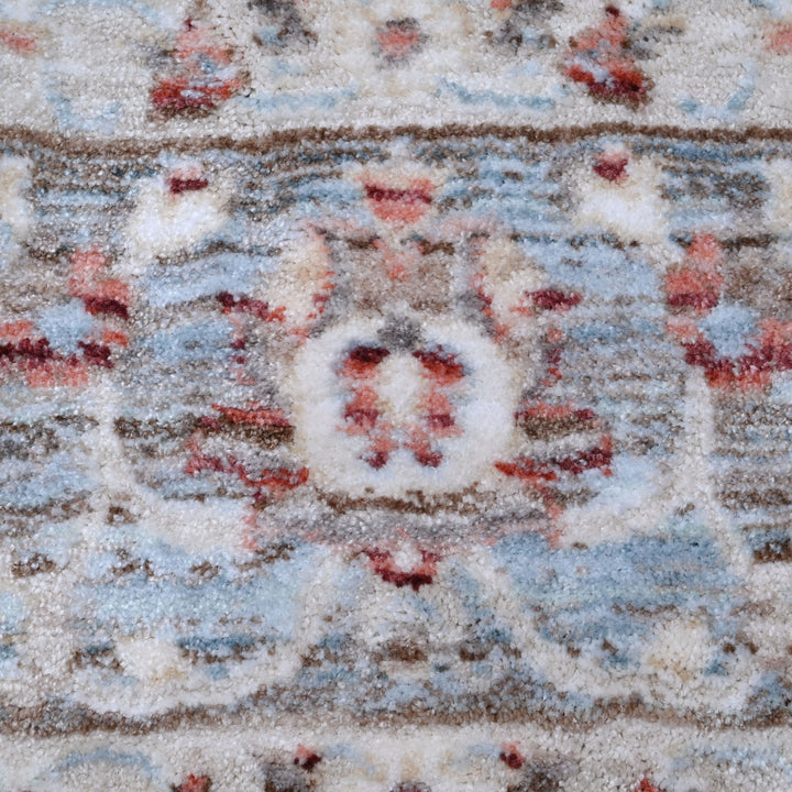 Grey Blue Floring Turkish Rug 5x8 FT