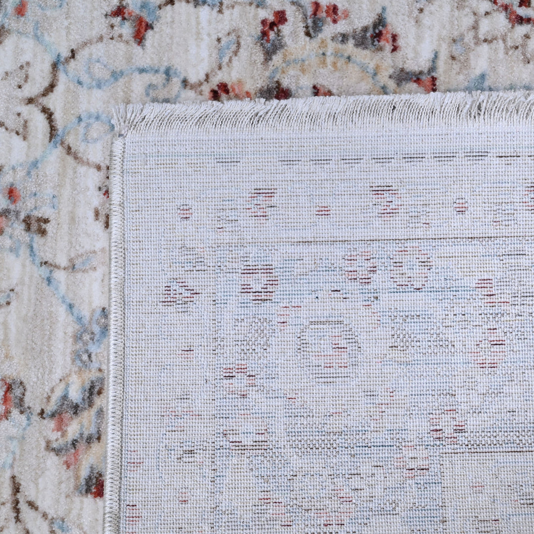 Grey Blue Floring Turkish Rug 5x8 FT