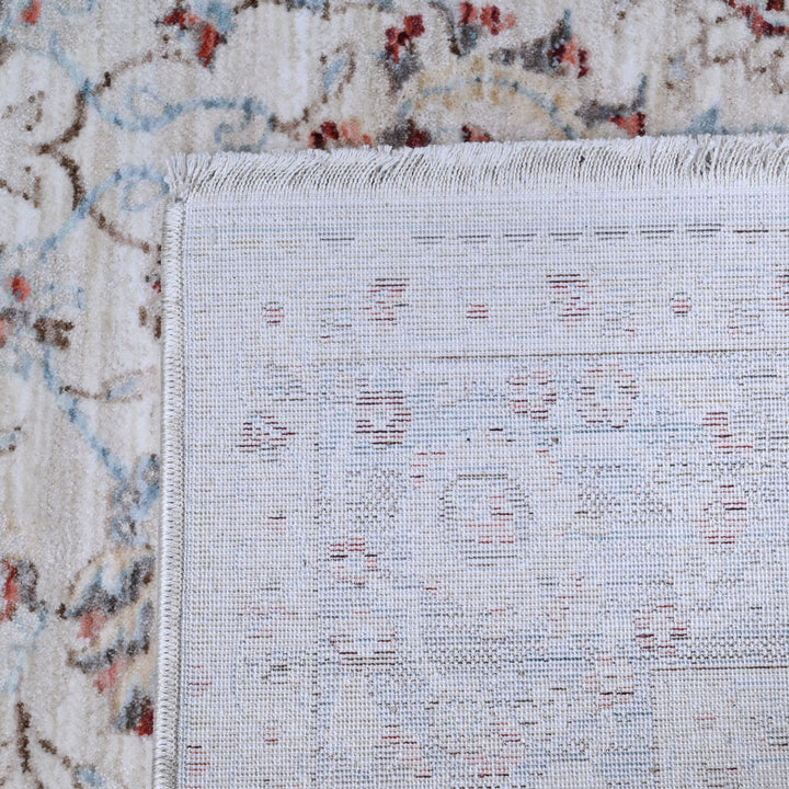 Grey Blue Floring Turkish Rug 5x8 FT