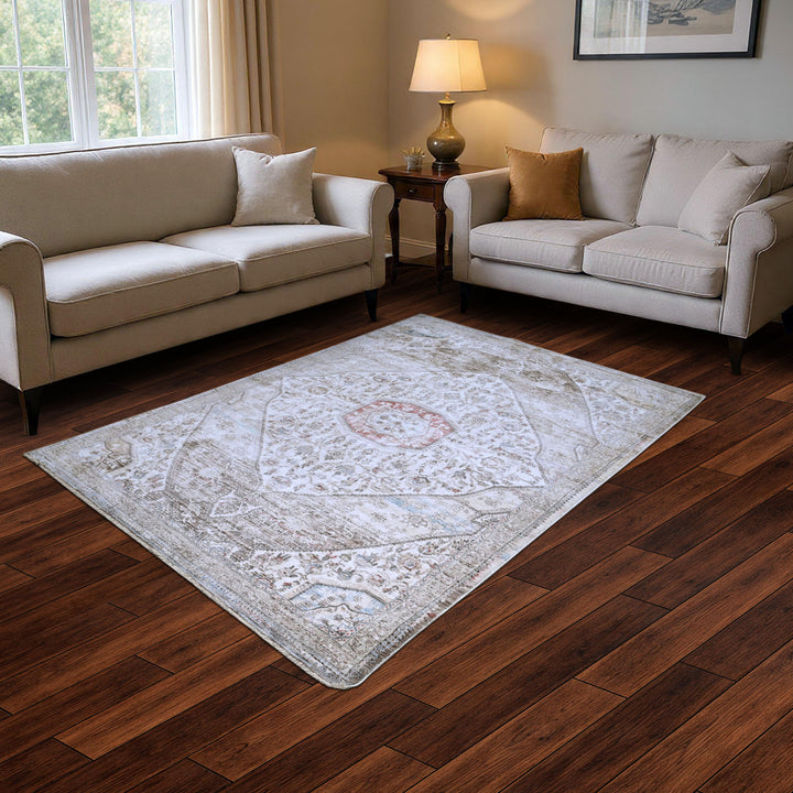 Brown Traditional Turkish Rug 5x8 FT