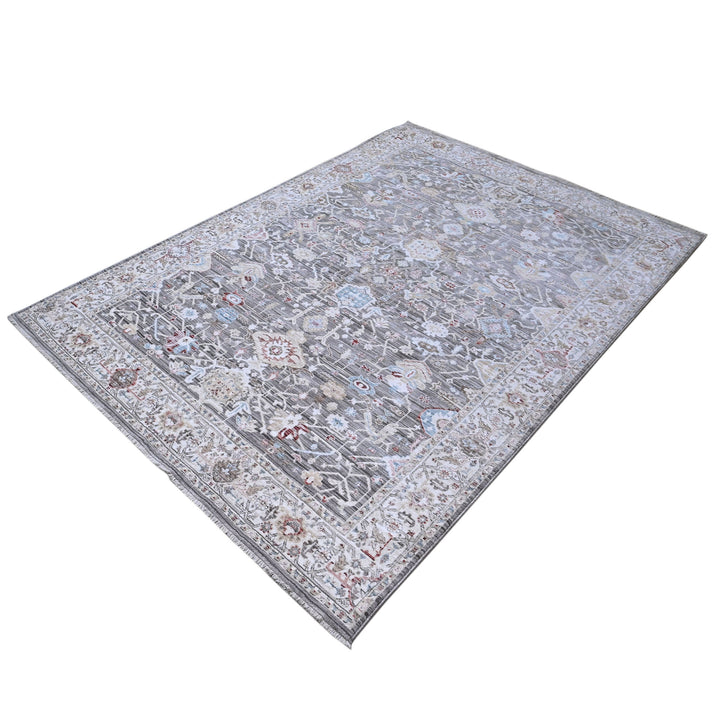 Grey Floring Turkish Rug 5x8 FT