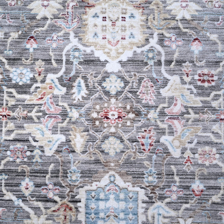 Grey Floring Turkish Rug 5x8 FT