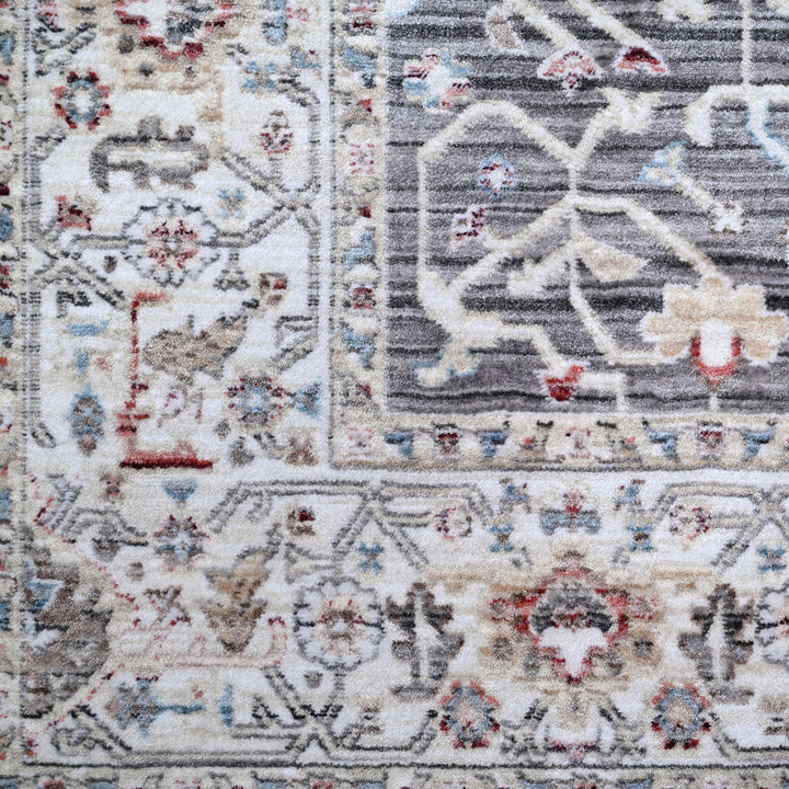 Grey Floring Turkish Rug 5x8 FT