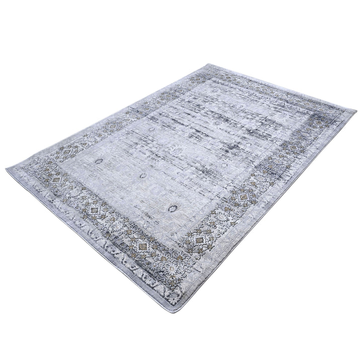 Grey Plain Turkish Rug 5x8 FT