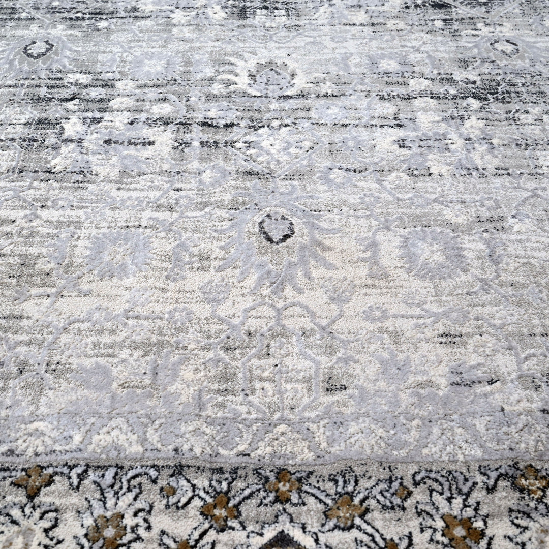 Grey Plain Turkish Rug 5x8 FT