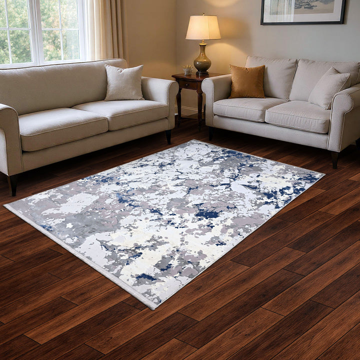 Grey Splash Turkish Rug 5x8 FT