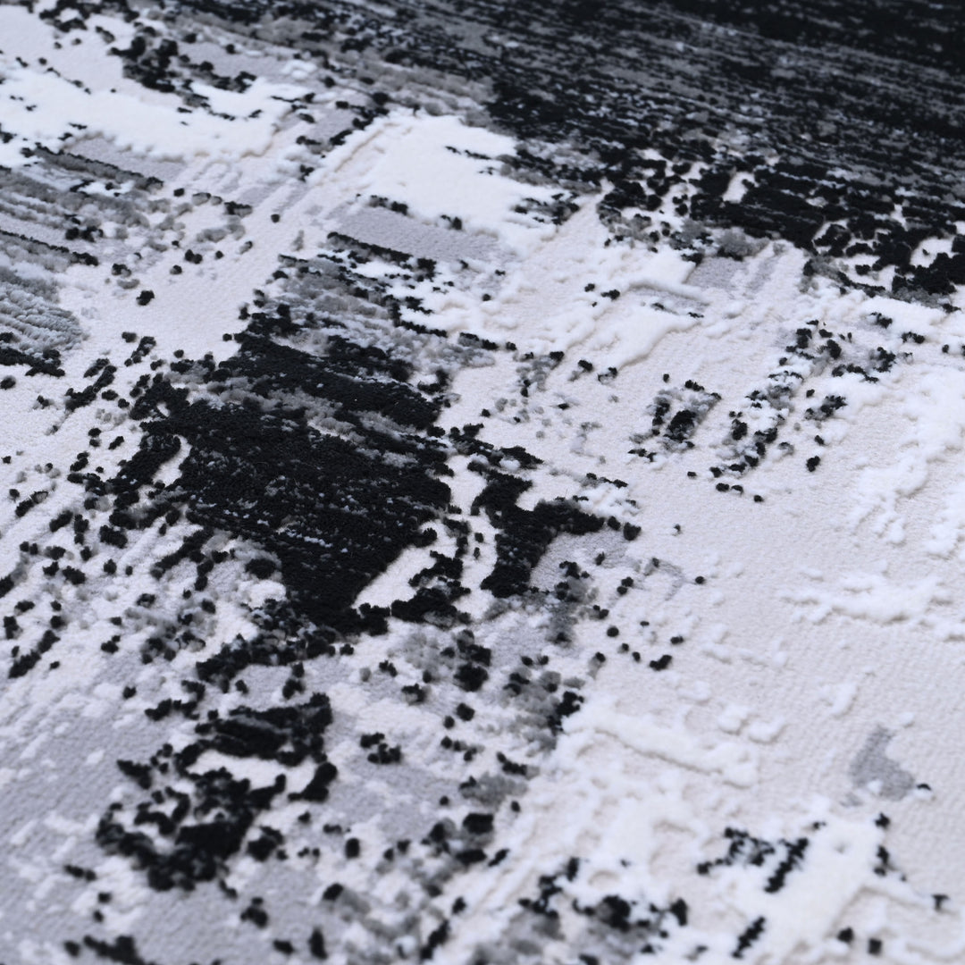 Charcoal Grey Splash Turkish Rug 5x8 FT