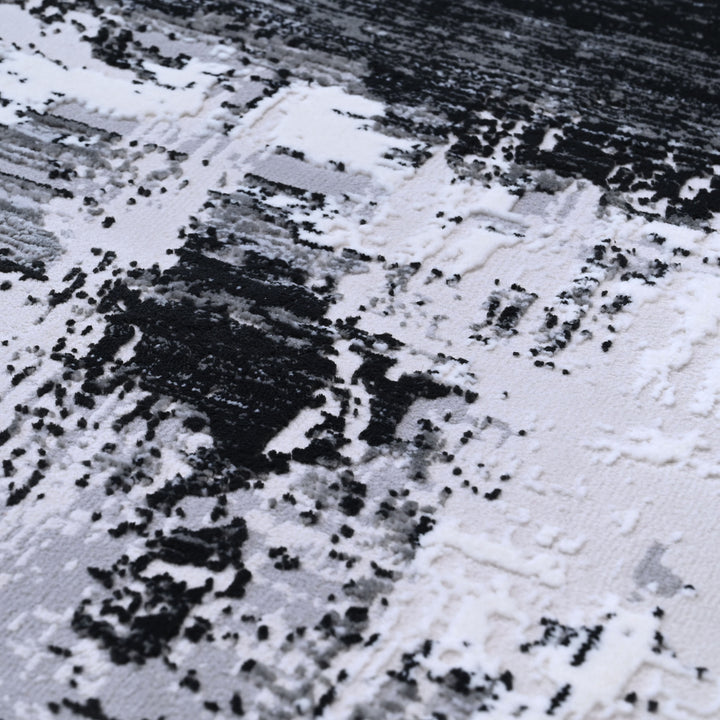 Charcoal Grey Splash Turkish Rug 5x8 FT