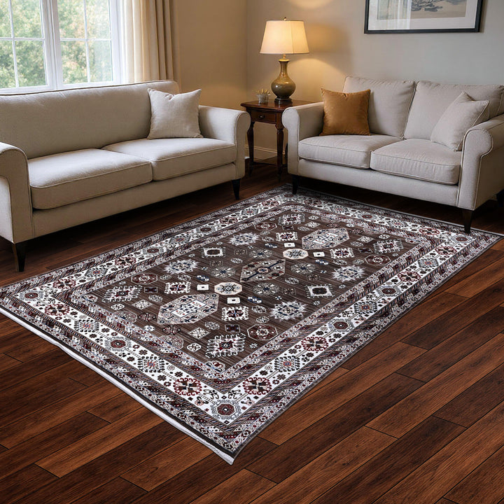 Brown Traditional Turkish Rug 7x10 FT
