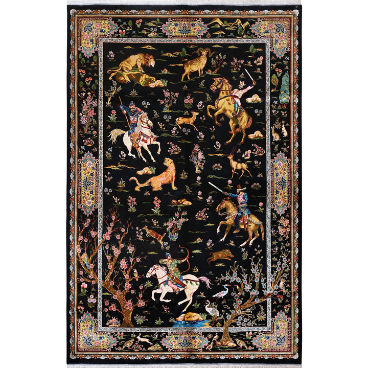 Supreme Fine Persian Silk Rug 4X6 Ft