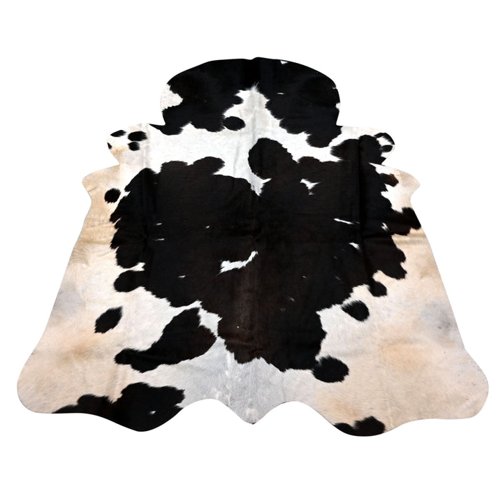 Piebald with Beige Border Cowhide 4x4.5 FT
