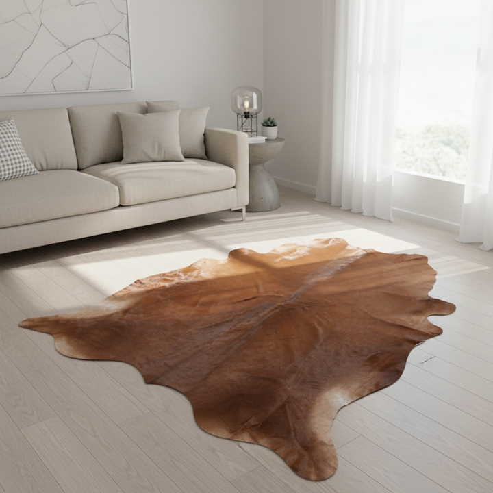 Brown Cow Hide 6.5x6.5 FT