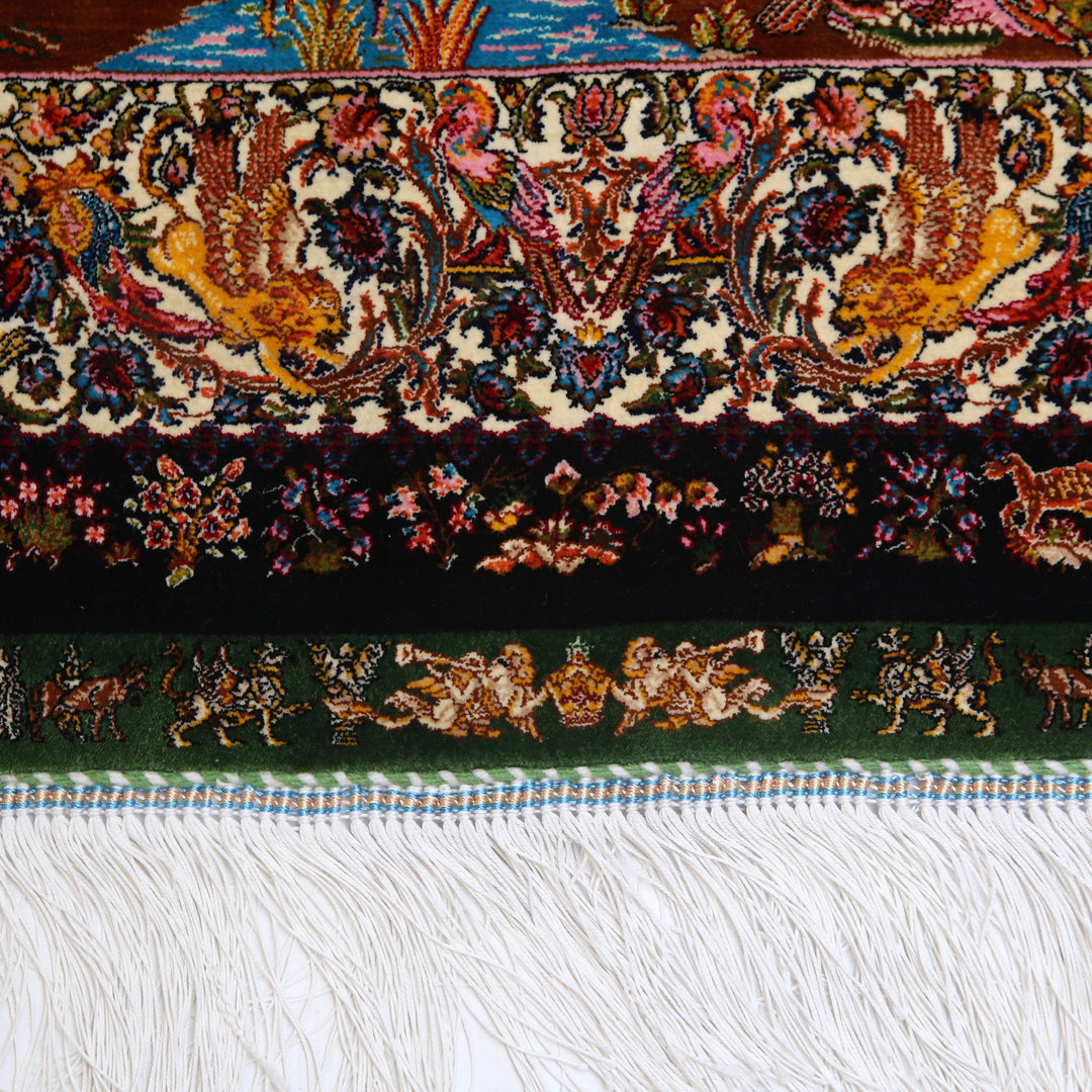 Shikargah Supreme Fine Persian Silk Rug 2.5x4 Ft